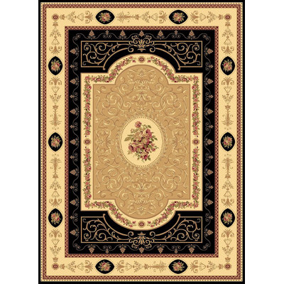 New Vision F. Aubusson Black Area Rug