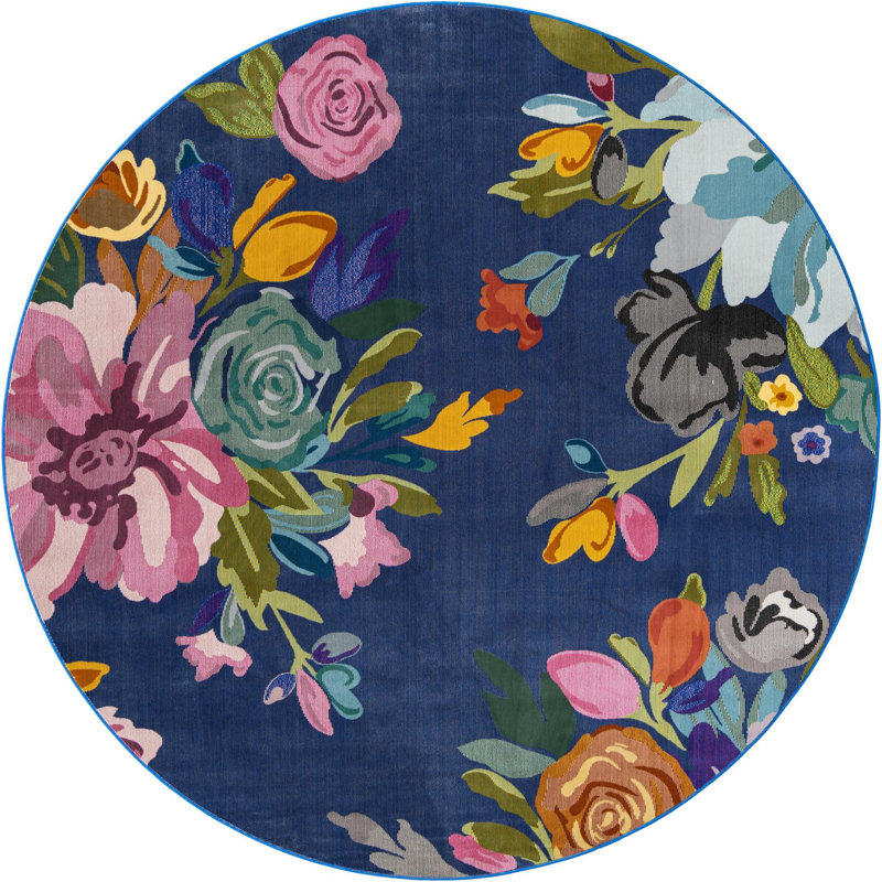 Corderro Floral Indoor Rug, Round 7'