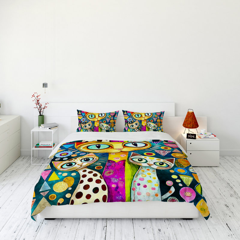 Modern & Contemporary Polyester Duvet Cover, Queen Duvet Cover + 2 Queen Shams
