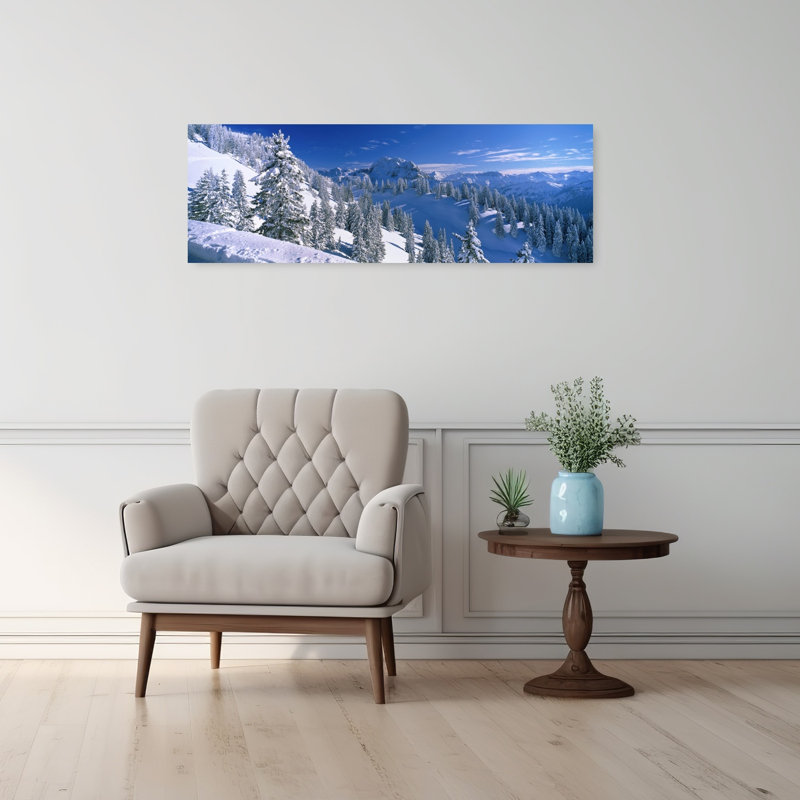 Scène alpine, Bavière, Allemagne, paysage forestier contemporain abstrait, art mural, H 36 po x l 12 po