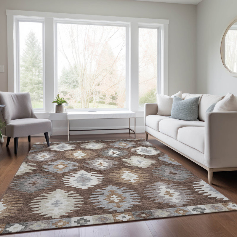 Chayden Washable Ikat Indoor / Outdoor Rug, Rectangle 2'6" x 3'10"