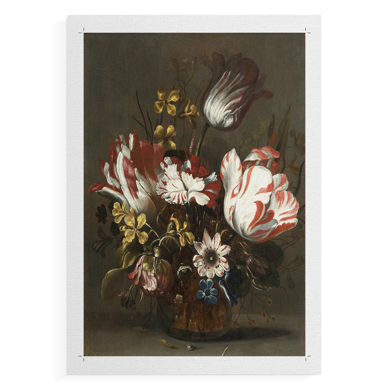 Motif floral rétro CCLII - impression sur toile seulement - non encadrée, H 36 po x l 24 po