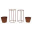 Round 2Pc Outdoor Rustic Metal Plant Stand Flower Pot Holder Garden Décor