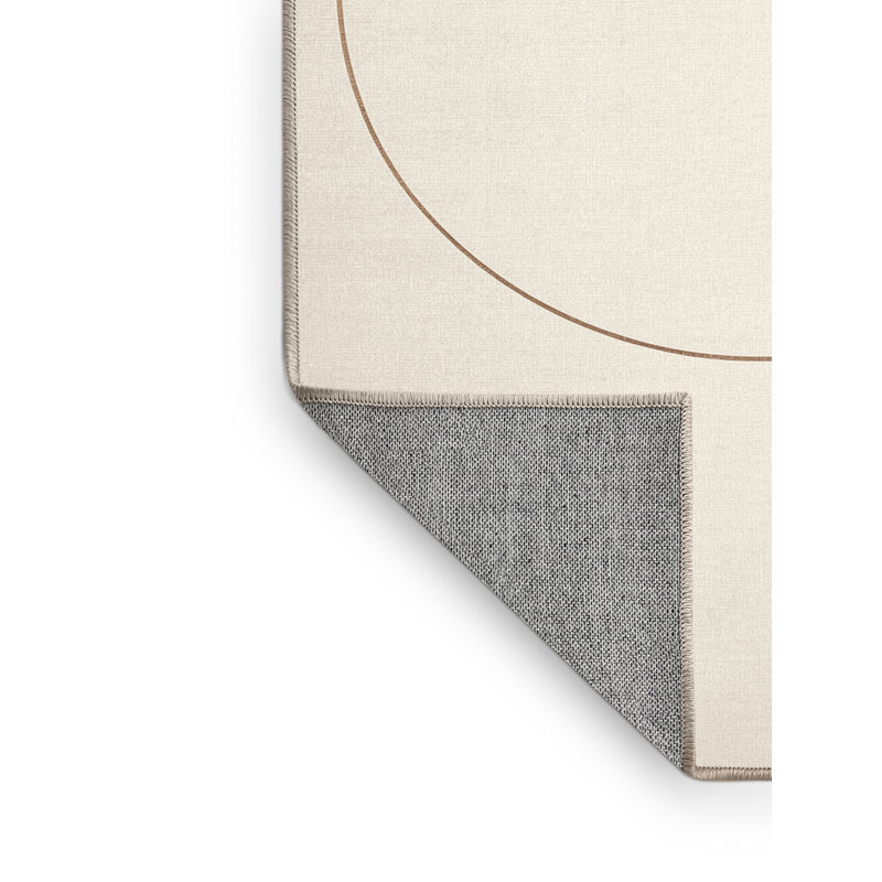 Tapis minimaliste beige lavable à la machine Paizley Venn, 3 X 5