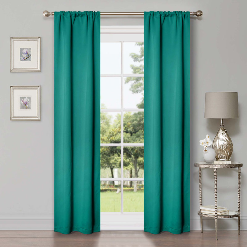 Paire de rideaux obscurcissant avec œillets Millendon, Bleu céruléen, L 26 po x L 84 po