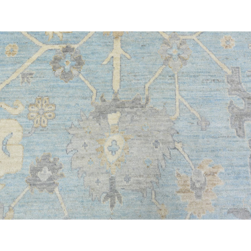 Tapis bleu en laine noué à la main 9 pi 1 po x 11 pi 10 po CCB13AC6FBF7499B941EDD99D2BB7723