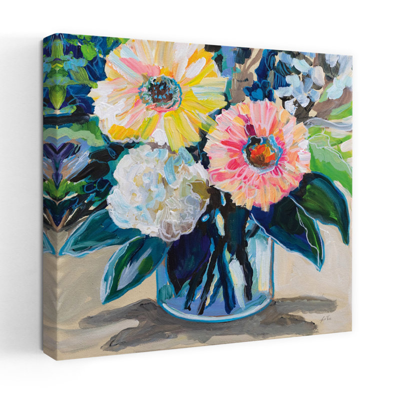 My Treasure, art floral contemporain, H 18 po x l 18 po