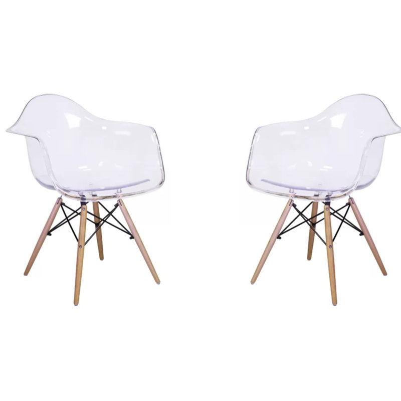 Chaise avec accoudoirs en acrylique Cardinale, Clair