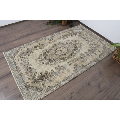 Vintage Wool Patchwork Accent Rug, 43.7x76.8 Inch Beige Rug