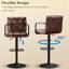 4Piece-Adjustable Black Brown Height Swivel Upholstered  Bars tools With Metal Frame-1206658874