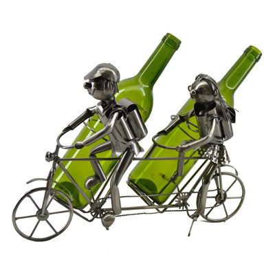 Leighann Happy Couple on Tamdem Cruise Bicycle 2 Bottle Tabletop Wine Bottle Rack by Wine Bodies