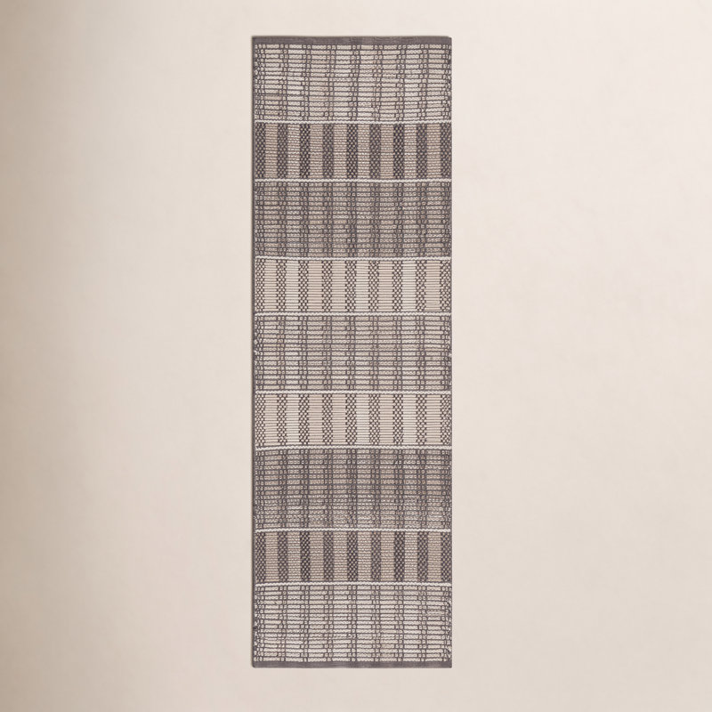 Braided 764 Hand Woven Cotton Pile Geometric Rug, Runner 2'3" x 8'