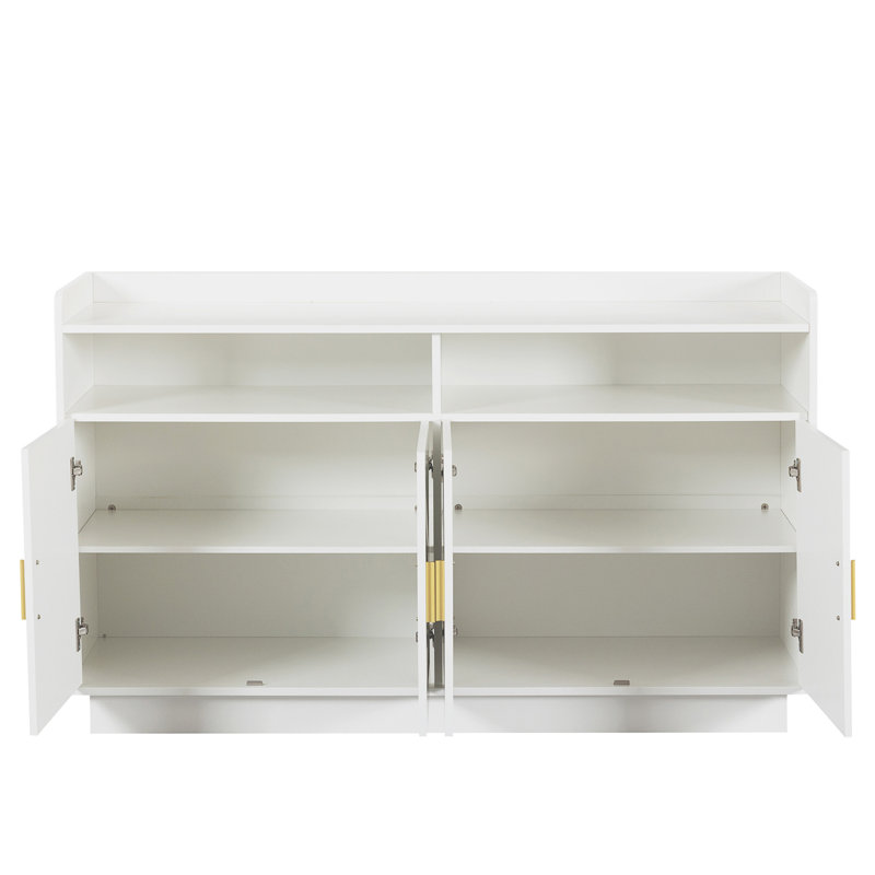Armoire de rangement à 4 portes, Blanc