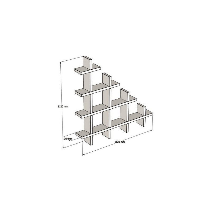Tricia 112cm H x 112cm W Wood Etagere Bookcase, Birch