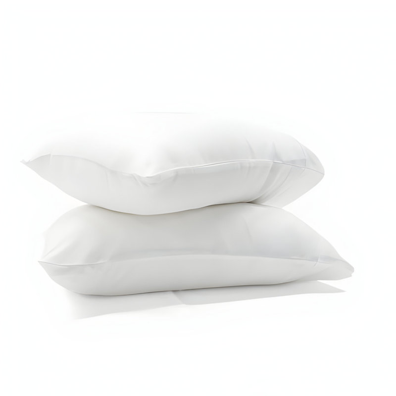300TC Percale Cotton Solid Pillowcases (Set Of 2), White Solid, 20"H x 26"W