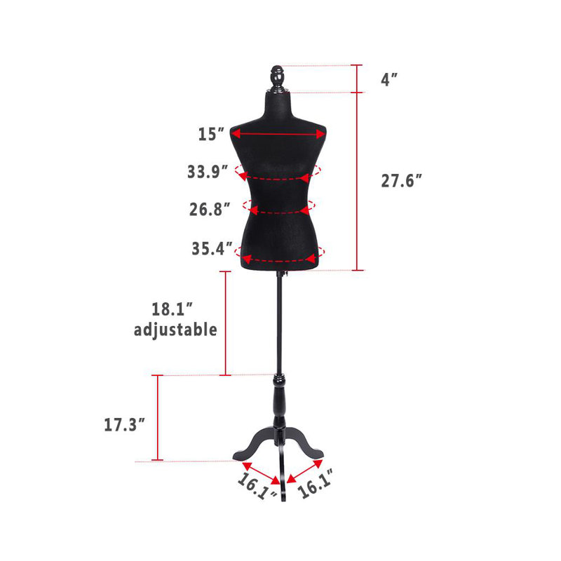 Torse femelle en mousse Lockport, Noir