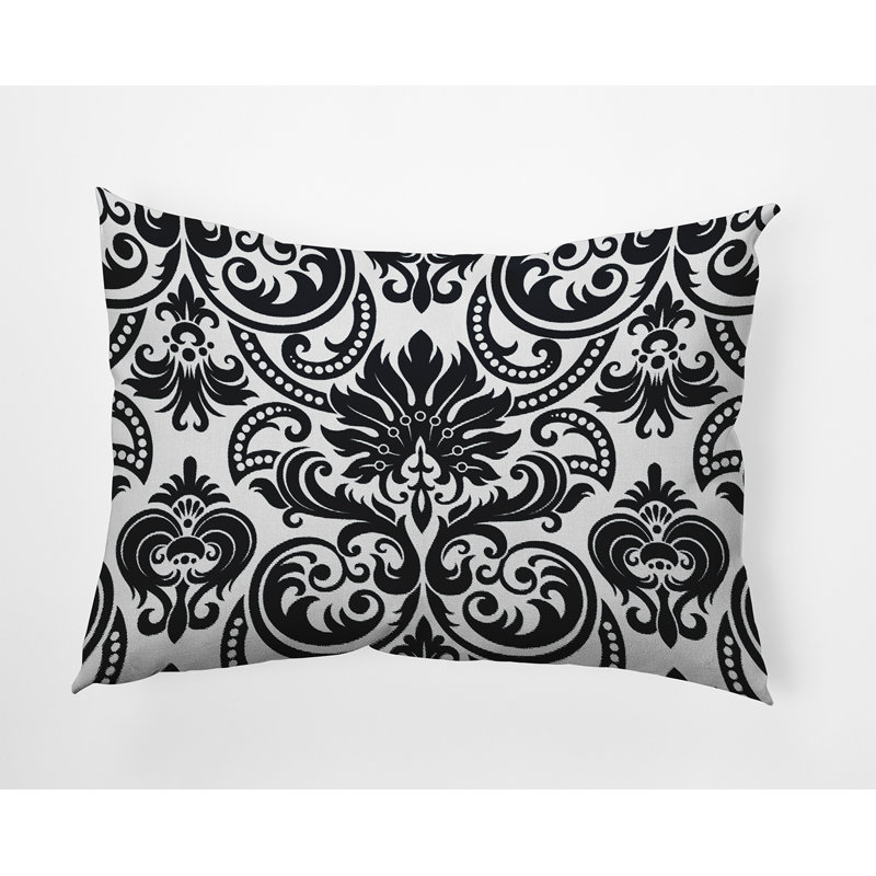 Housse et insert de coussin rectangulaire en polyester pour l'intérieur et l'extérieur, Noir