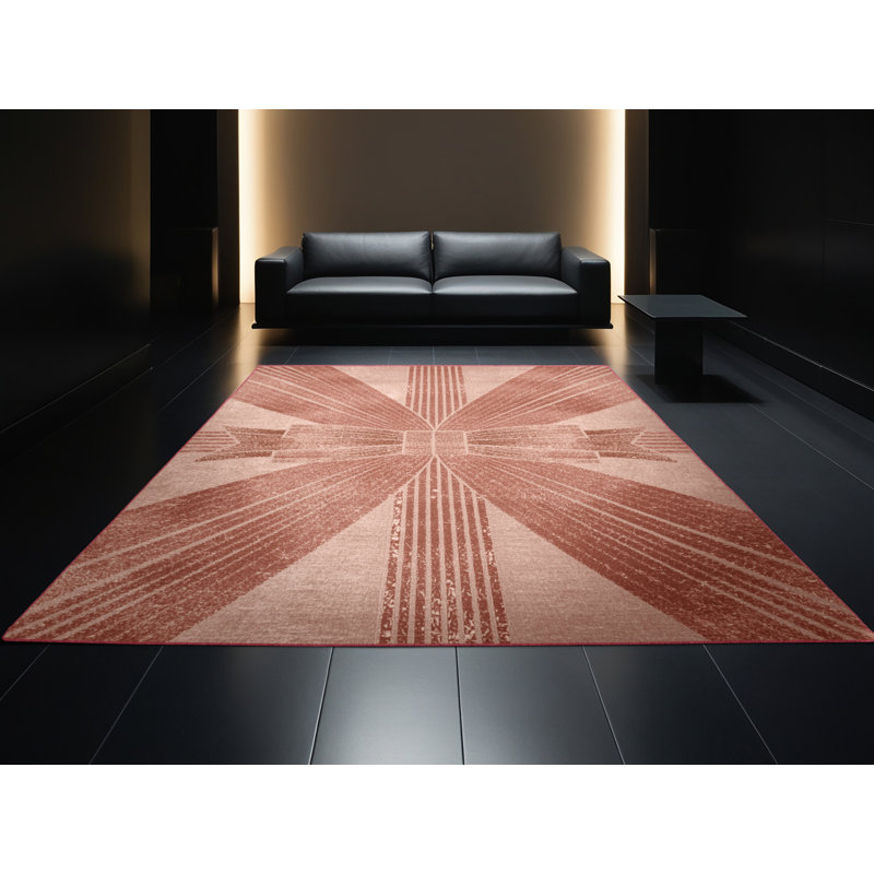 Soft Plush Eudy Christmas Modern & Contemporary Abstract Area Rug in Brown – Rose Binding, 5x7