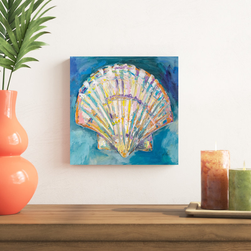 Coquille, H 12 po x l 12 po, Toile tendue, Sans cadre