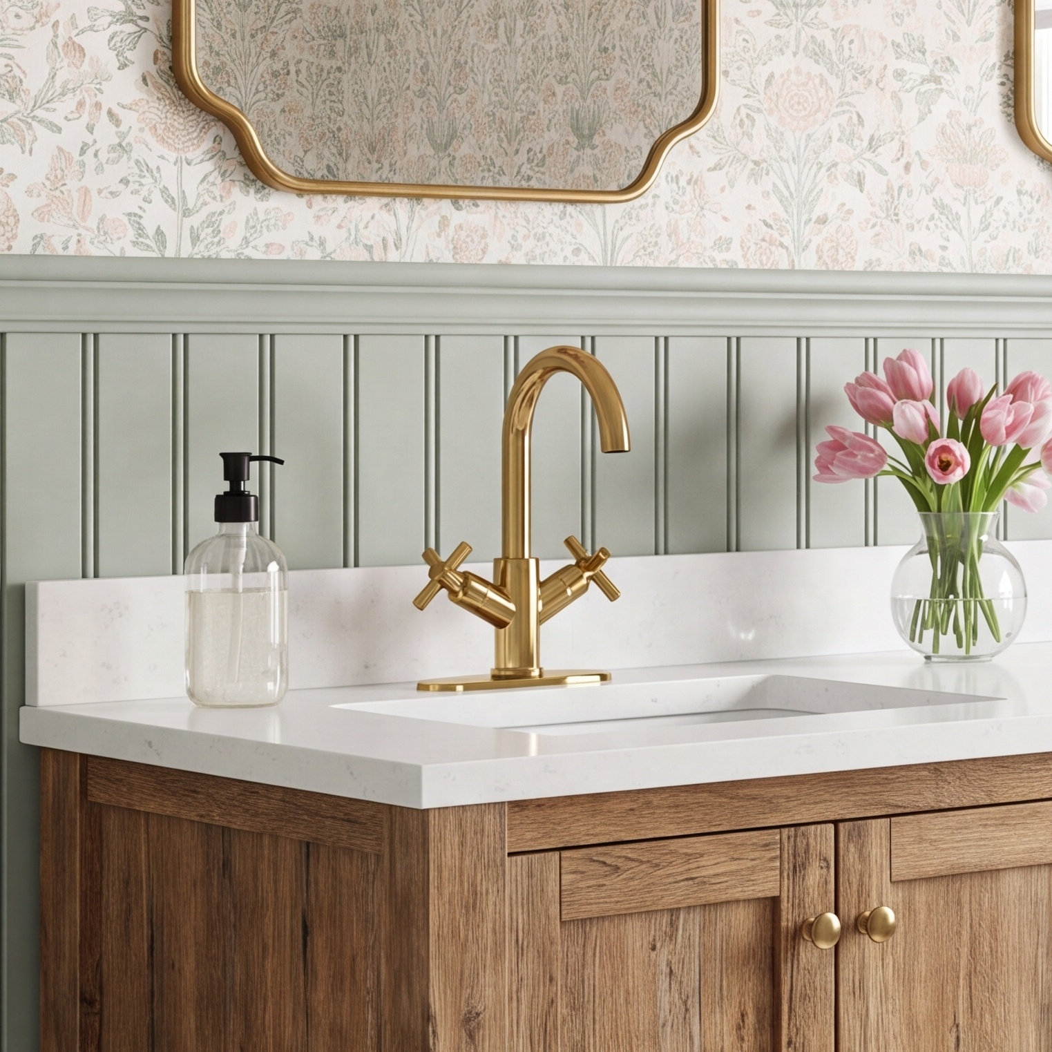 Concord 2-Handle 1-Hole Faucet with Push Drain, Polished Chrome