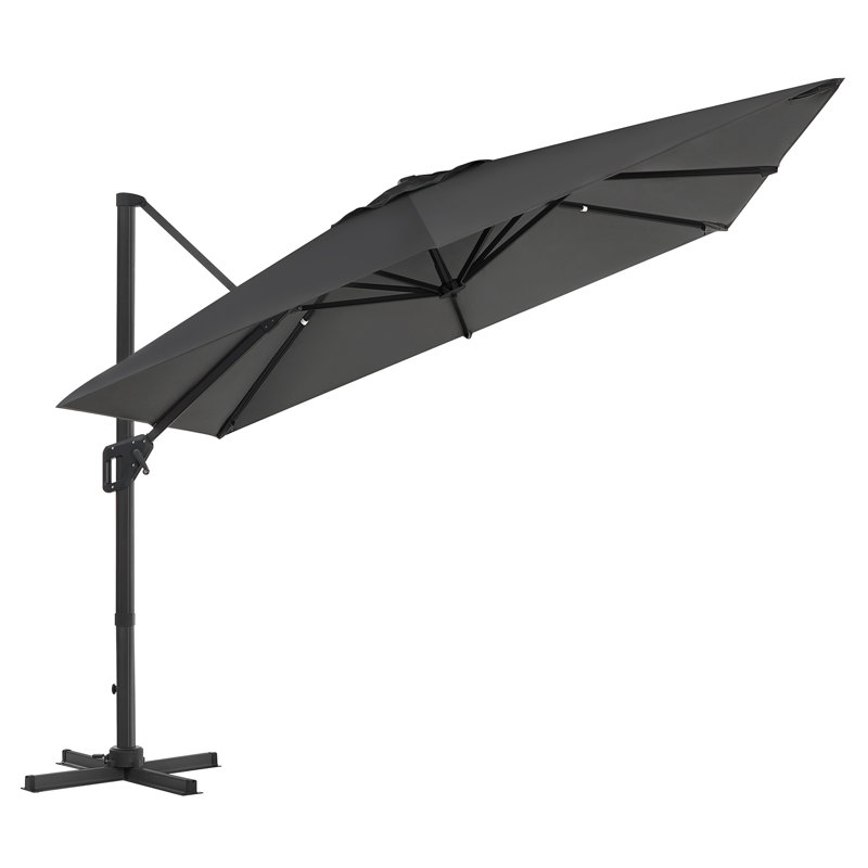 Cambriella Market Parasol, 253cm H x 290cm W x 290cm D, Dark Grey