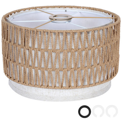 12.5" Boho Rattan Lamp Shades For Floor Lamps