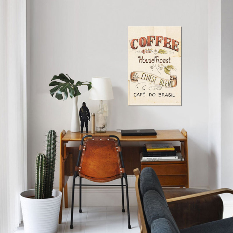« authentique coffee ix », art textuel sur toile, H 18 po x l 12 po x P 1,5 po, Pas de tapis, Toile tendue