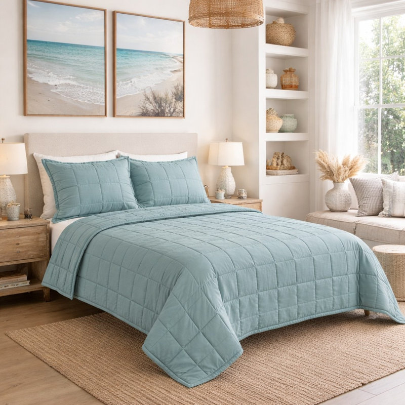 Ensemble de couvre-lit Slub Tencel, Mer