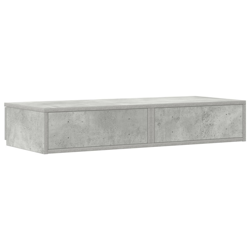 Bedside Tables Engineered Wood 100 X 36.5 X 16.5 Cm, Concrete Grey