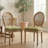 Vintage Inspired Dining Chairs With Solid Wood Frame - Rattan Back, Linen Fabric, Set Of 2-790172754