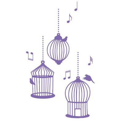 Décalcomanie murale cages d’oiseaux de chanson