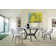 Maselli Round Glass Top Solid Wood Base Dining Table