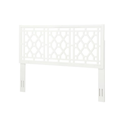 King Headboard - White Style, Poplar Wood Material, 3 Adjustable Heights, Fits Standard Metal Bed Frames, Complements Various Decor Looks White, Shaped, Suits Multiple Intricacies