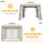 8 Ft. W x 8 Ft. D Patio Steel Soft top Double Roof Gazebo with Netting & Corner Shelves-109171334
