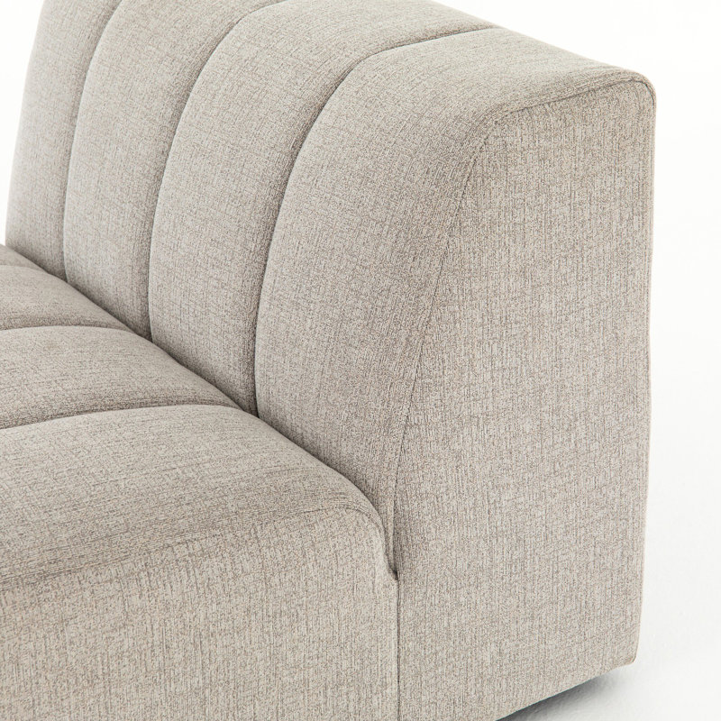 Grayson Langham 35" Wide Symmetrical Modular Seating Component, Light Gray Napa Sandstone Polyester Blend
