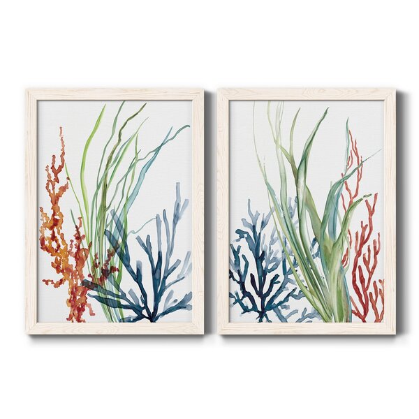 Beachcrest Home Ocean Garden I Framed 2 Pieces Print & Reviews | Wayfair