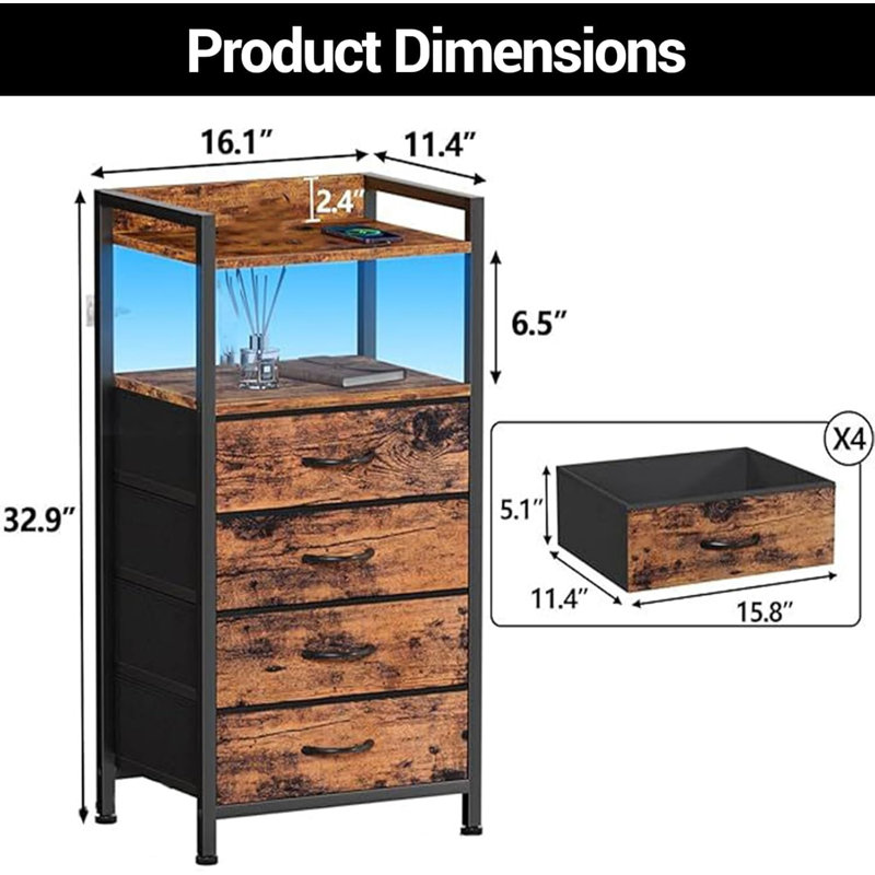 Table d'appoint pour canapé 4 tiroirs Modern