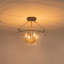 Plafonnier semi-encastré moderne 4 lumières noir et doré