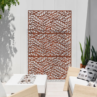 76'' H x 19.75'' W Brown Corten Steel Screen Set