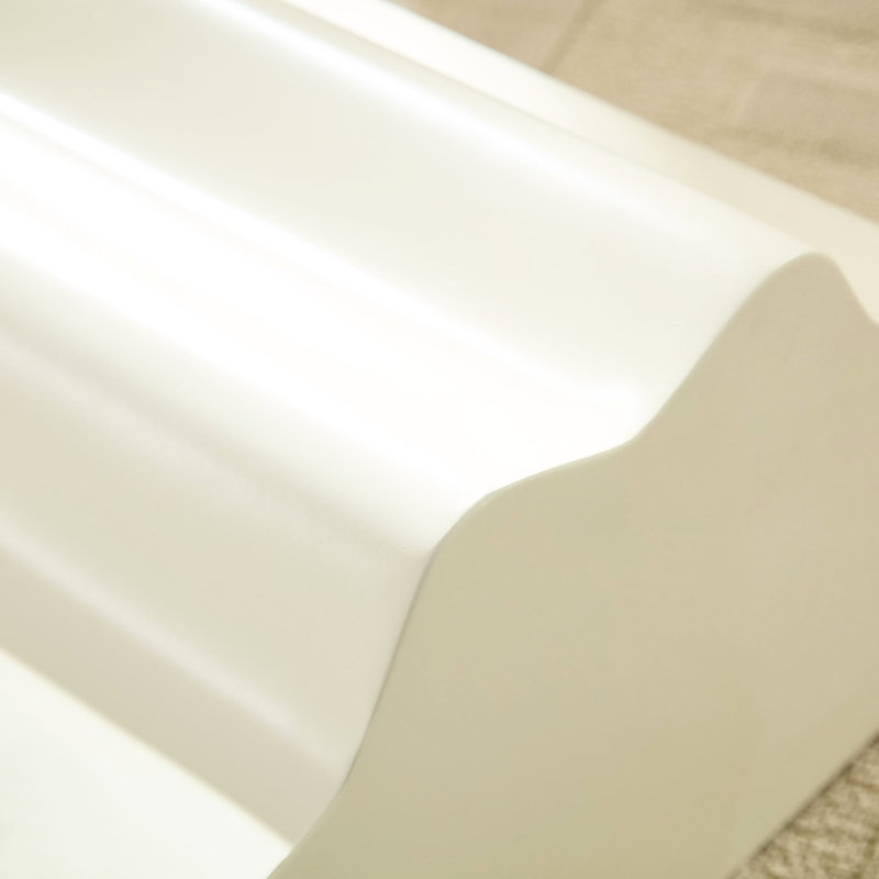 2 pièces, table de bout en fibre de verre, bords ondulés doux, style contemporain, sans assemblage, hauteur de 19,94 po, pour les petits espaces décoratifs 2 pièces, base à piédestal latéral, balcon de chambre à coucher moderne et moderne