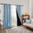 100% Blackout Curtains, Double Layer Window Drapes with Flower Pattern (Set of 2)-311169719-311169718
