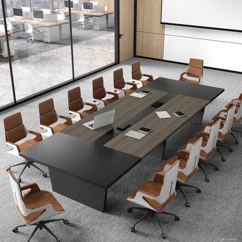 Table de conférence moderne et ergonomique - Design spacieux, durable et polyvalent, H 29,53 po x l 137,80 po x P 59,06 po