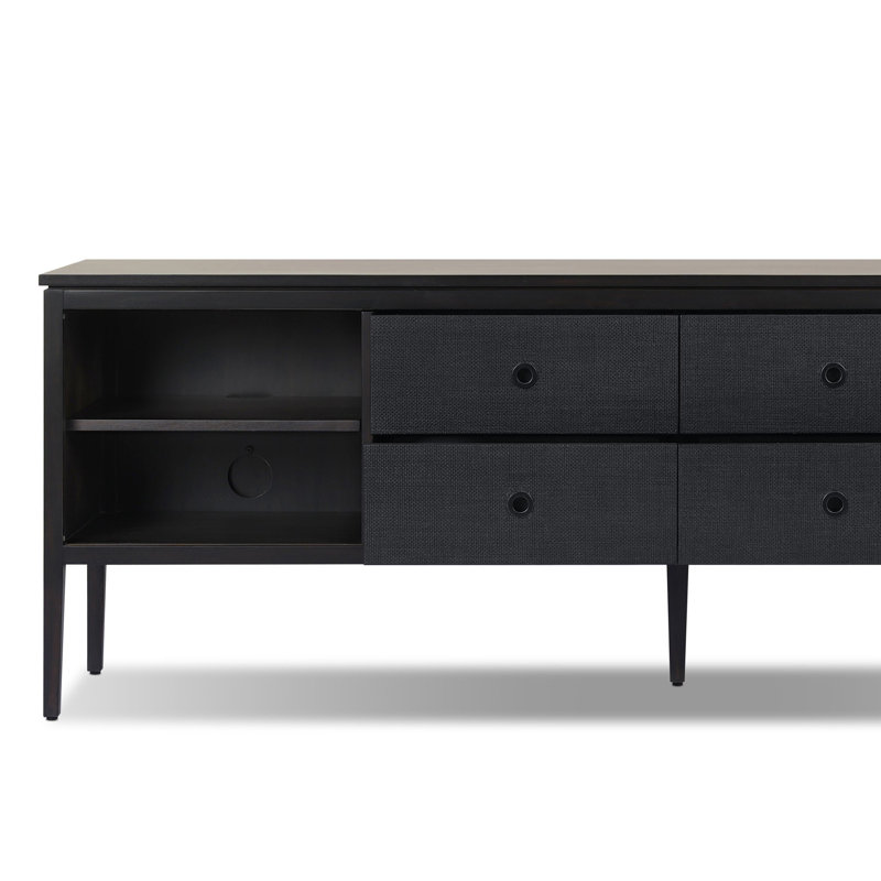 Dawn Media Console-Black Raffia