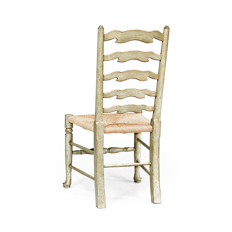 Country Farmhouse Solid Wood Dining Chair, Painted Country Sage