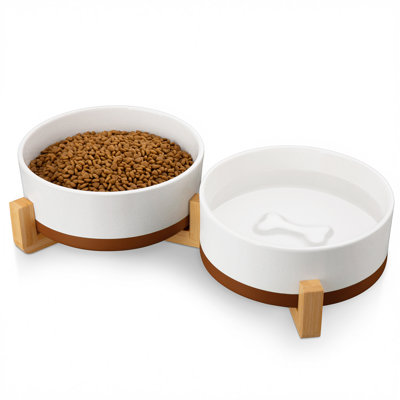 Sesame Glaze Anti-skid Stoneware Elevated Feeder