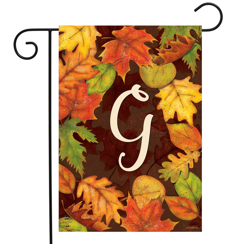 Feuilles d'automne monogramme lettre G drapeau de jardin