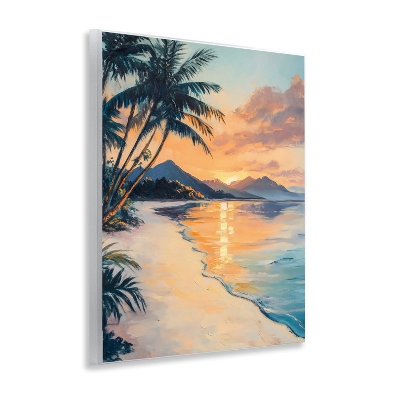 Plaque murale Tropical Mountain Sunset, design par Franklyn Gregory