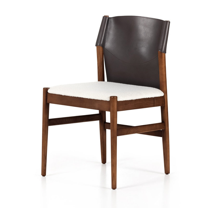 Lulu Side Chair in Espresso/Cardiff Cream, Brown Leather Blend//Cardiff Cream