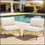 Ensemble de mobilier d'extérieur modulaire d'extérieur en osier avec coussins beiges, durable et résistant aux intempéries pour une vie en plein air élégante.