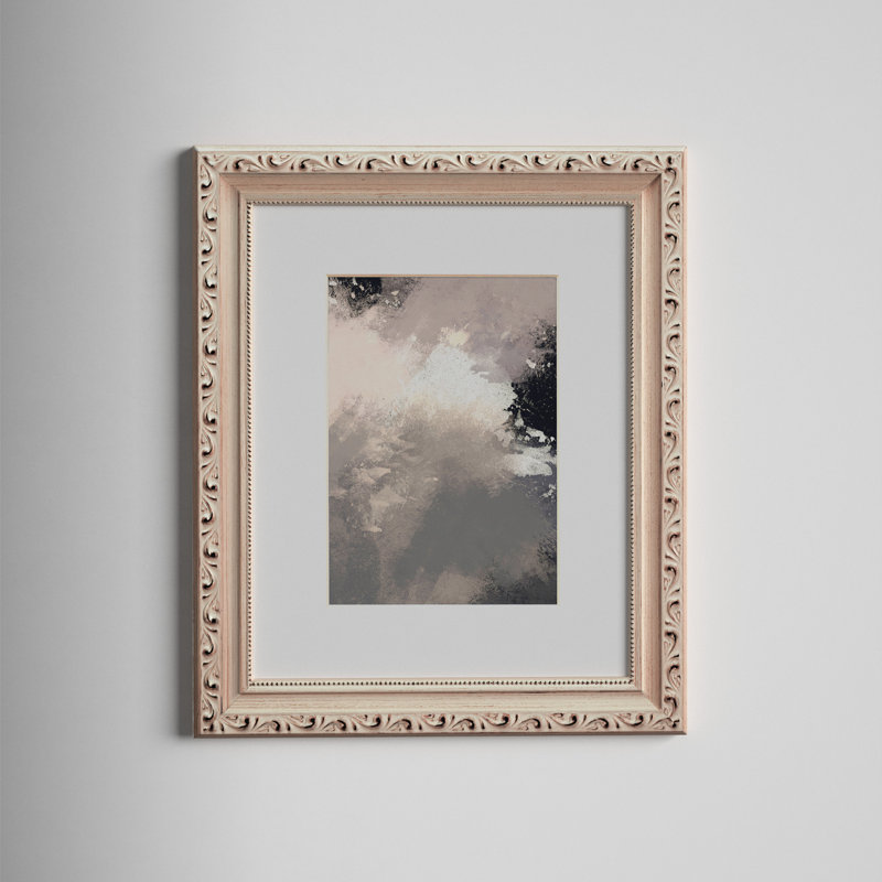 Imelda Wood Embossed Picture Frame with Mat, Off White, 5" x 7" Matted to 4" x 6"